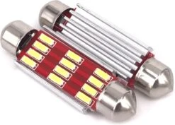 C5W 42mm LED Auto Lamp / 2 Stuks Festoon LED / 42mm / Interieur Lamp / Leeslamp / Interieur Auto / Buislamp / Dakhemel Verlichting / Kofferbak Lamp / Instapverlichting Led / Canbus / Voetverlichting / Storingsvrij / Kleur 6000K (Wit) / 12V / 2 Stuks