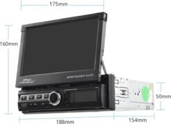 TechU™ Autoradio T142 – Met Uitklapbaar Scherm, Afstandsbediening & Achteruitrijcamera – 1 Din – 7 Inch Touchscreen – FM Radio – Bluetooth – USB – AUX – TF Card – Handsfree Bellen -Auto-Onderdelenwinkel 1200x872 3