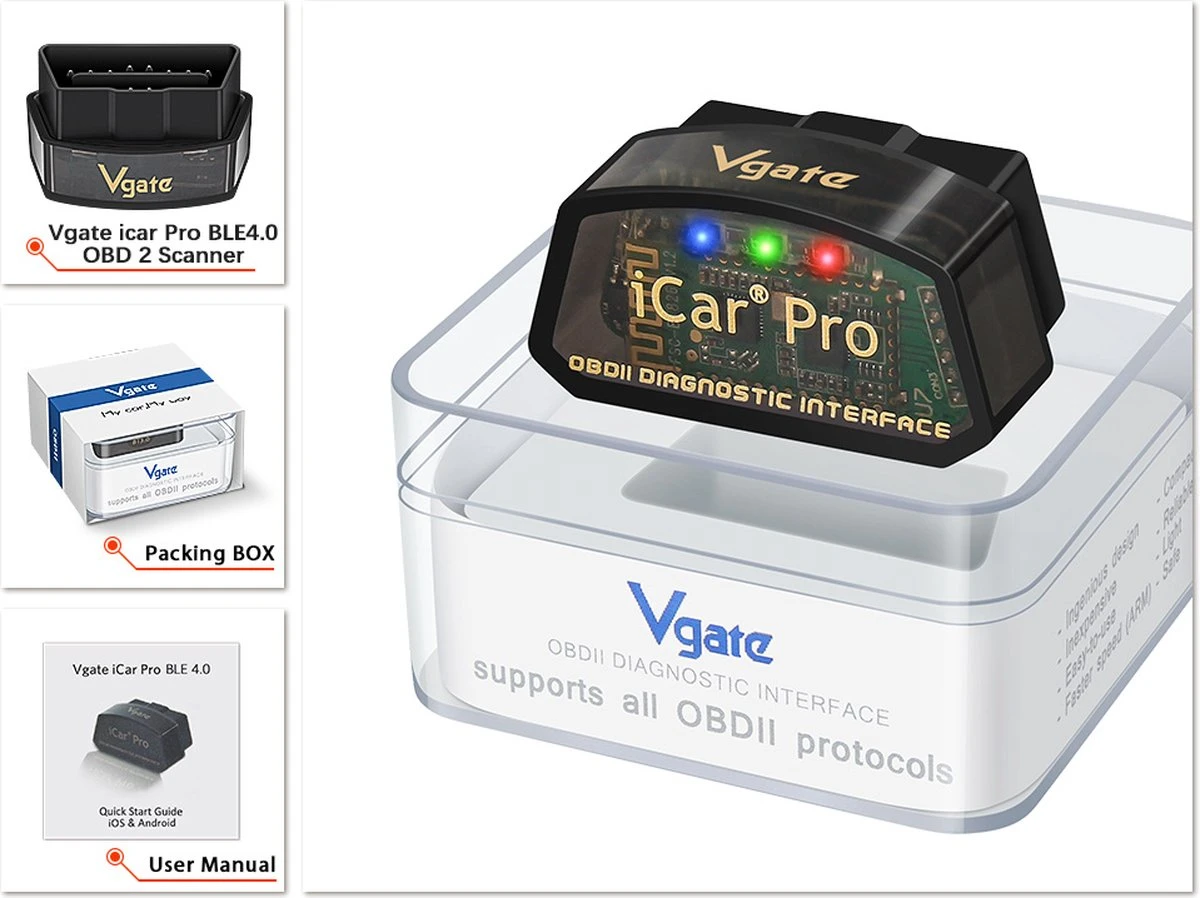 Vgate ICar Pro ELM327 OBD2 Bluetooth 4.0 Interface 9 Vgate ICar Pro ELM327 OBD2 Bluetooth 4.0 Interface - Afbeelding 7