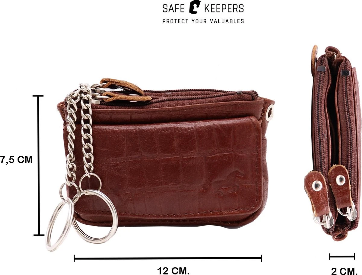 Safekeepers Sleuteletuis - Sleuteletui Met Rits - Sleuteletui Dames En Heren - 2 Stuks - Zwart En Kroko Bruin 8 Safekeepers Sleuteletuis - Sleuteletui Met Rits - Sleuteletui Dames En Heren - 2 Stuks - Zwart En Kroko Bruin - Afbeelding 6