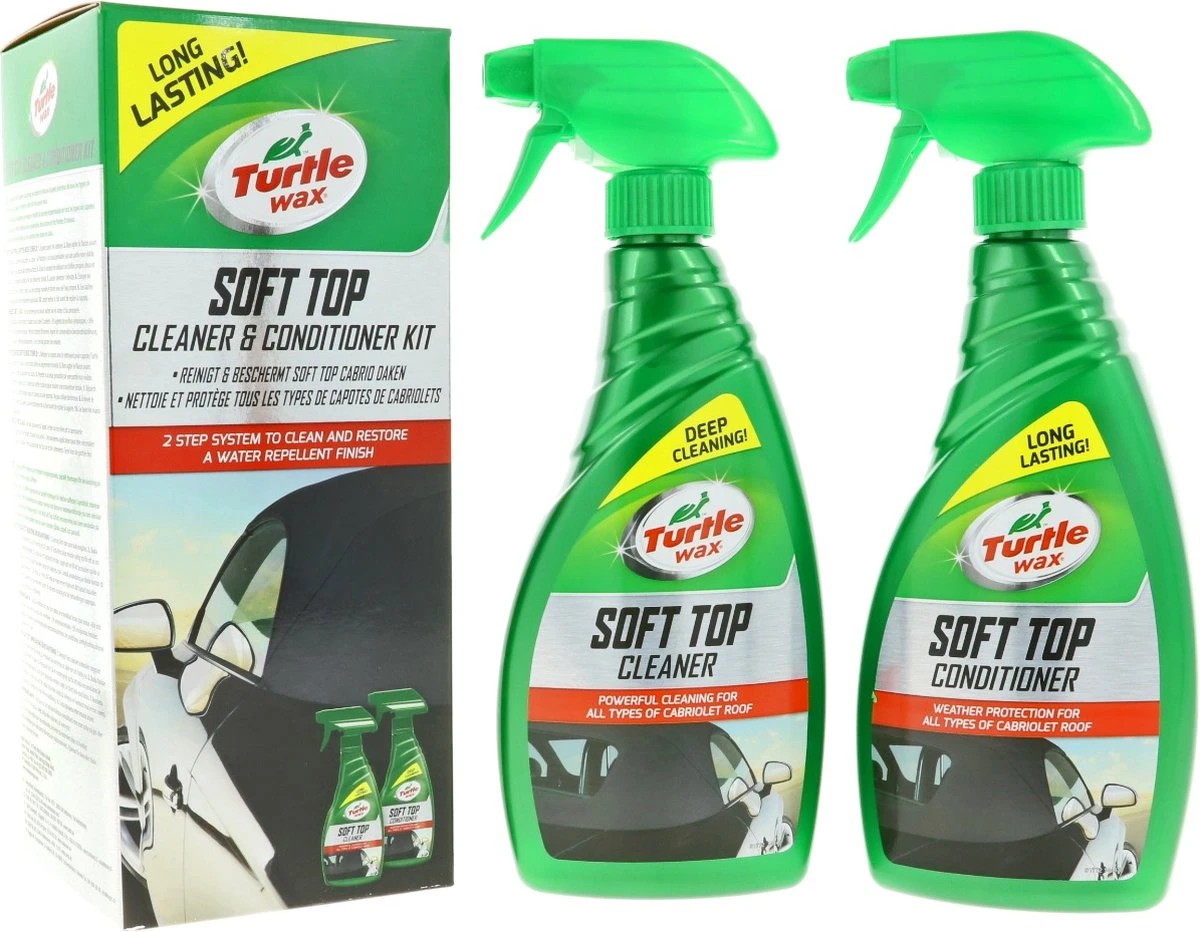 Turtle Wax Green Line Soft Top Kit 2x500ml | Soft Top Cleaner & Conditioner Kit 3 Turtle Wax Green Line Soft Top Kit 2x500ml | Soft Top Cleaner & Conditioner Kit
