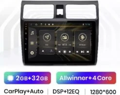 Merkloos CarPlay Suzuki Swift 2005-2010 Android 10 Navigatie En Multimediasysteem Bluetooth USB WiFi 2+32GB