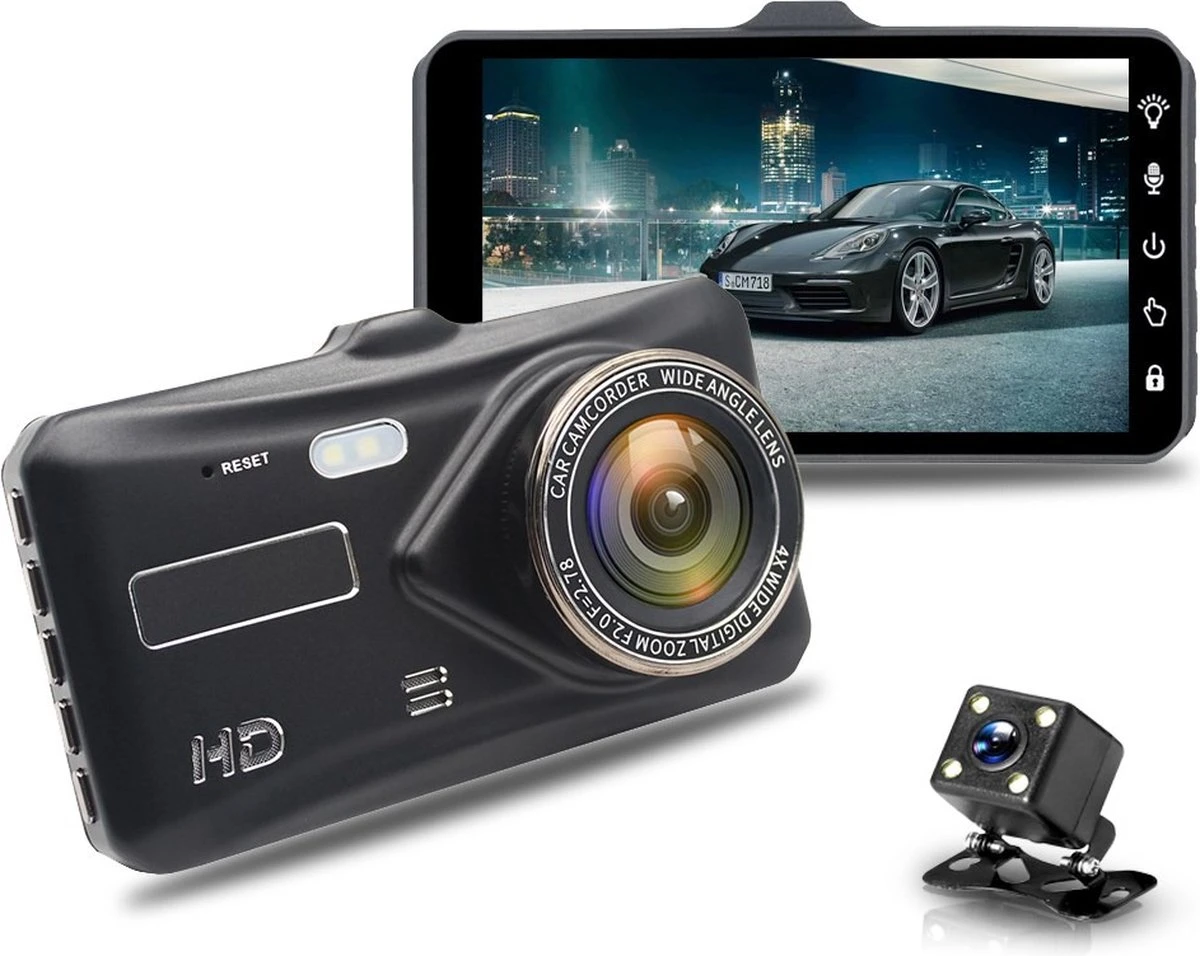 TechU™ Dashcam 4K M11 Pro Dual Camera – 4 Inch Touchscreen – Dashboardcamera – Full HD 1080p – Loop Recording – Nachtvisie – Bewegingssensor – G-sensor – Autocamera Voor én Achter - Voor Auto 4 TechU™ Dashcam 4K M11 Pro Dual Camera – 4 Inch Touchscreen – Dashboardcamera – Full HD 1080p – Loop Recording – Nachtvisie – Bewegingssensor – G-sensor – Autocamera Voor én Achter - Voor Auto - Afbeelding 2