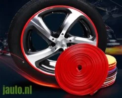 Auto Velg Bescherming/Decoratie Strip Rood 8m