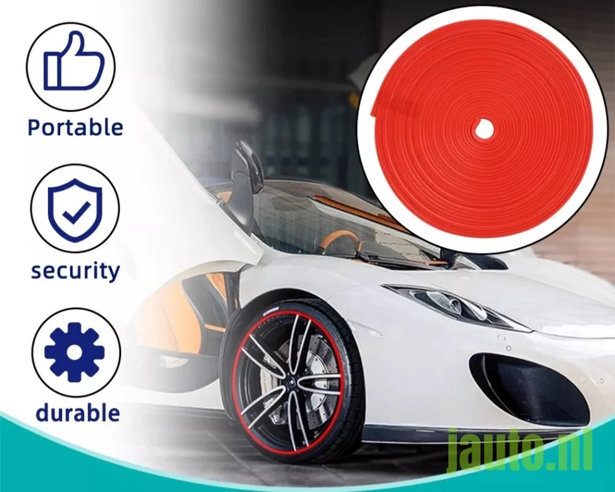 Auto Velg Bescherming/Decoratie Strip Blauw 8m 5 Auto Velg Bescherming/Decoratie Strip Blauw 8m - Afbeelding 3