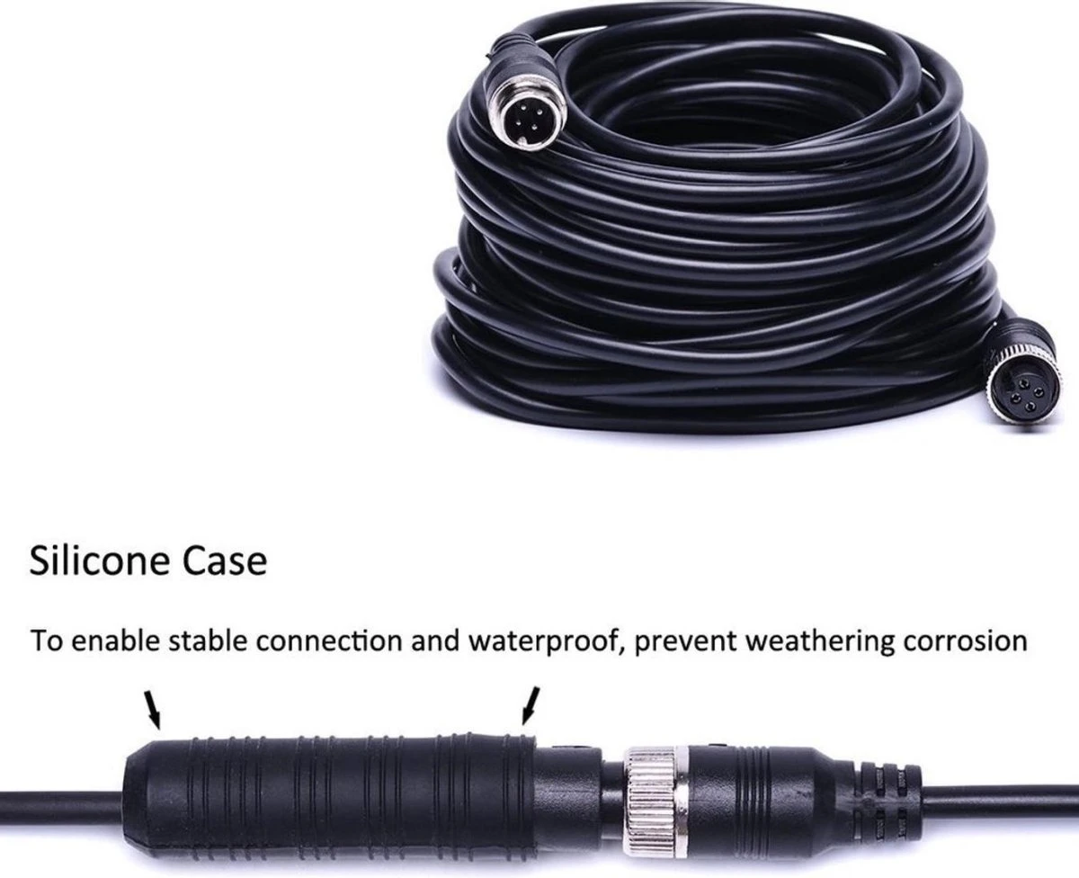 BrandWay Losse Bedrade Achteruitrijcamera Met 4-pins Aansluiting En 10 Meter Kabel 4 BrandWay Losse Bedrade Achteruitrijcamera Met 4-pins Aansluiting En 10 Meter Kabel - Afbeelding 2