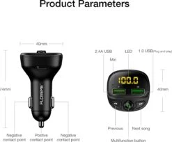 ISHIVA Premium Bluetooth FM Transmitter - 2x Fast Charger 3.4A USB Poort - Capaciteit Tot 64GB SD Kaart Of USB - Aluminiumlegering - Autolader - Carkit - Autoradio - Fm Transmitter Bluetooth Auto - Fm Transmitter Iphone - Fm Transmitter Auto -Auto-Onderdelenwinkel 1200x990 4