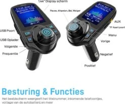 FM Transmitter Bluetooth Draadloze Carkit 2022 / MP3 Speler Mobiel / Handsfree Bellen / 4,5 Cm Beeldscherm / AUX Input / USB Lader / USB Flash Drive / Bluetooth Muziek / Audio / Radio / SD/TF Kaart / Carkit Adapter / T11D -Auto-Onderdelenwinkel 1200x995 3