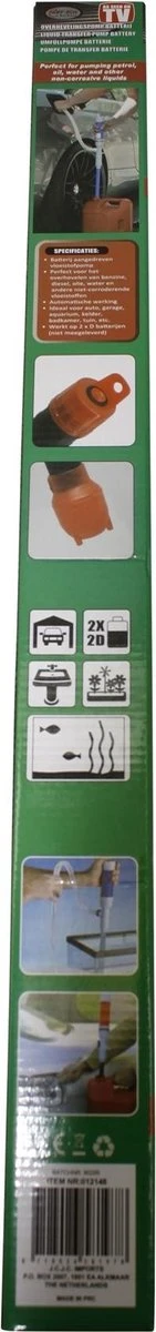 Hofftech - Overhevelingspomp - Elektrische Hevelpomp - Werkt Op Batterijen - Geschikt Voor Dunne Vloeistoffen - 65 Cm 5 Hofftech - Overhevelingspomp - Elektrische Hevelpomp - Werkt Op Batterijen - Geschikt Voor Dunne Vloeistoffen - 65 Cm - Afbeelding 3