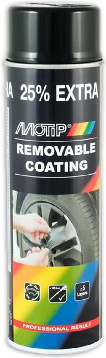 MoTip Plastidip HOOGGLANS ZWART Spray 500ml 9 MoTip Plastidip HOOGGLANS ZWART Spray 500ml - Afbeelding 7