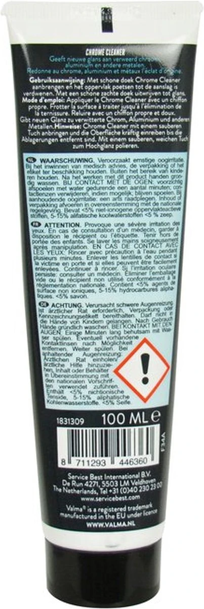 Valma Chrome Cleaner - 100ml 4 Valma Chrome Cleaner - 100ml - Afbeelding 2