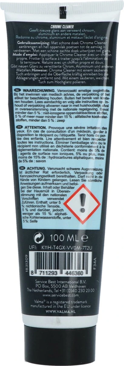 Valma Chrome Cleaner - 100ml 6 Valma Chrome Cleaner - 100ml - Afbeelding 4