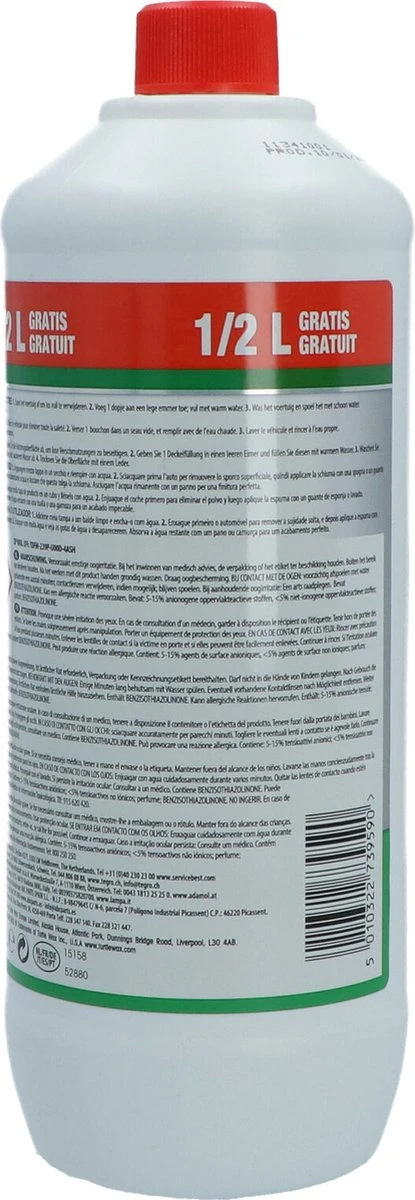 Turtle Wax 52880 Zip Wax Autoshampoo - 1,5 Liter 5 Turtle Wax 52880 Zip Wax Autoshampoo - 1,5 Liter - Afbeelding 3