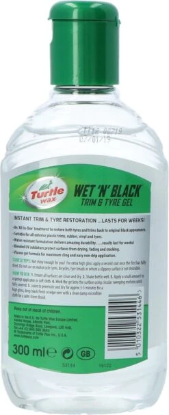 Turtle Wax Wet N Black Tyre & Trim Gel - Bandenonderhoud - Bandenreiniger - Banden En Kunststof Behandeling - 300ml -Auto-Onderdelenwinkel 488x1200 4