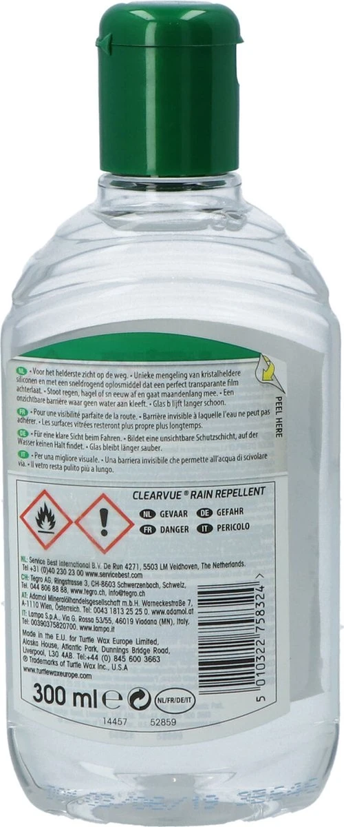 Turtle Wax 52859 ClearVue Rain Repellant 300ml 5 Turtle Wax 52859 ClearVue Rain Repellant 300ml - Afbeelding 3