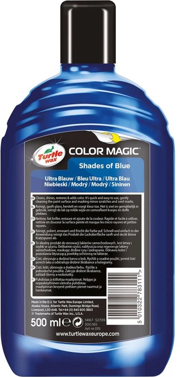 Turtle Wax 52709 Color Magic Ultra Blue Wax 500ml - Speciale Autopoets Lakherstel En Polijst - Blauw 4 Turtle Wax 52709 Color Magic Ultra Blue Wax 500ml - Speciale Autopoets Lakherstel En Polijst - Blauw - Afbeelding 2