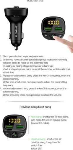 ISHIVA Premium Bluetooth FM Transmitter - 2x Fast Charger 3.4A USB Poort - Capaciteit Tot 64GB SD Kaart Of USB - Aluminiumlegering - Autolader - Carkit - Autoradio - Fm Transmitter Bluetooth Auto - Fm Transmitter Iphone - Fm Transmitter Auto -Auto-Onderdelenwinkel 589x1200 4