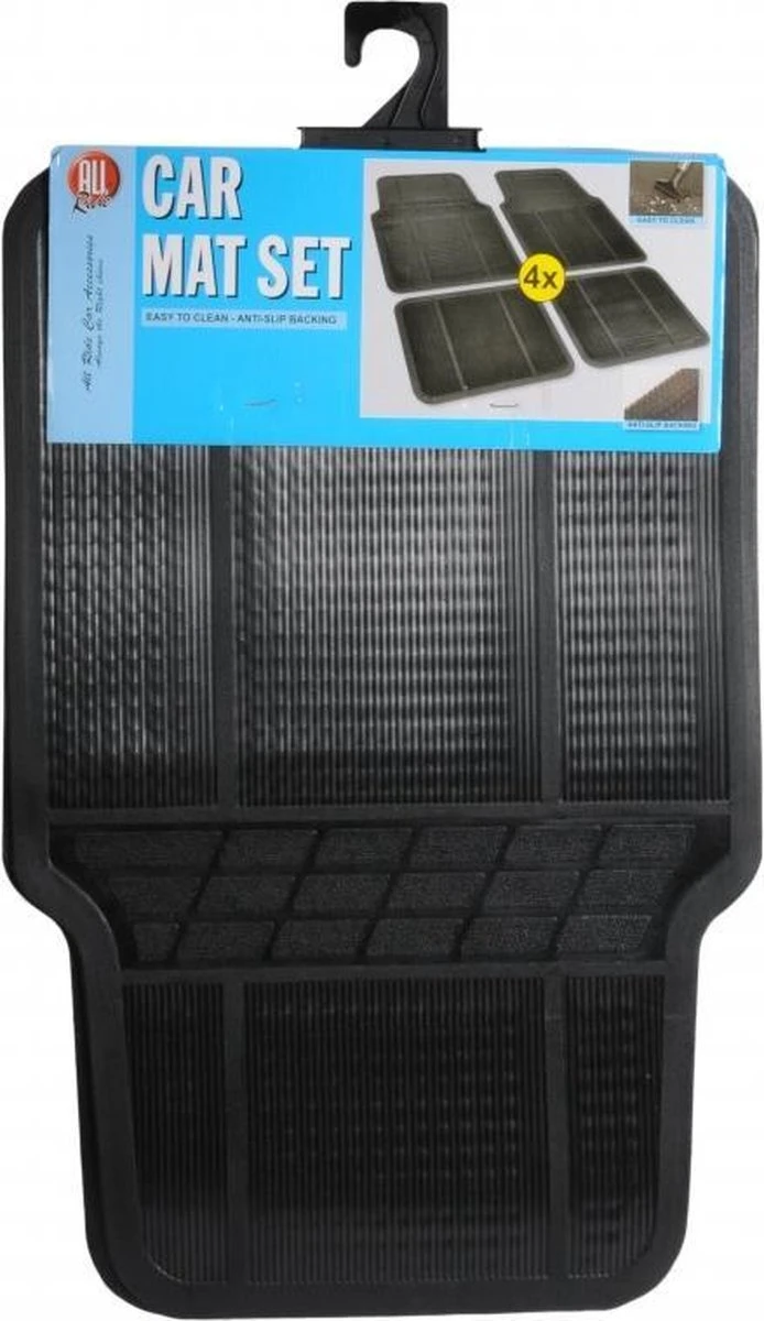 Universele Automatten - Anti Slip - 4-delige Set - Zwart 3 Universele Automatten - Anti Slip - 4-delige Set - Zwart