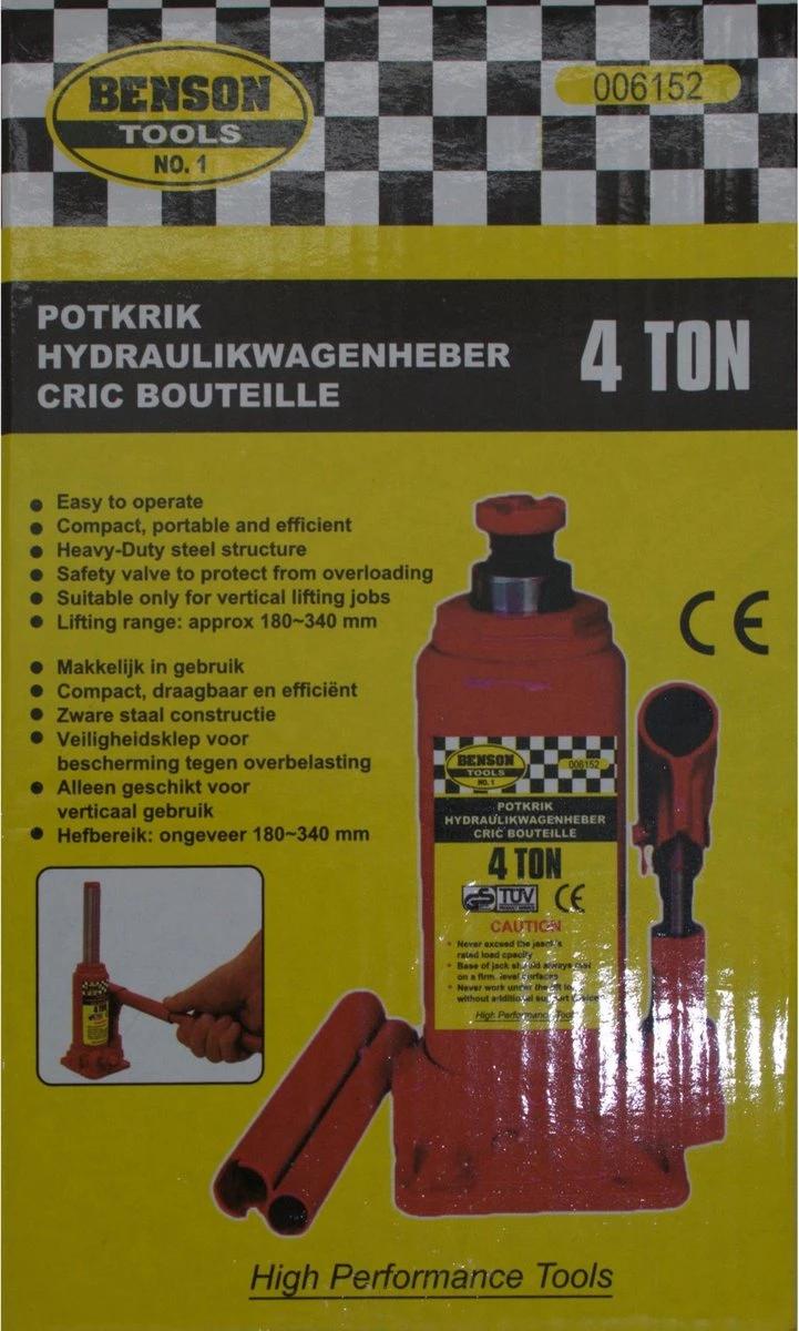Benson Hydraulische Potkrik 4 Ton 4 Benson Hydraulische Potkrik 4 Ton - Afbeelding 2