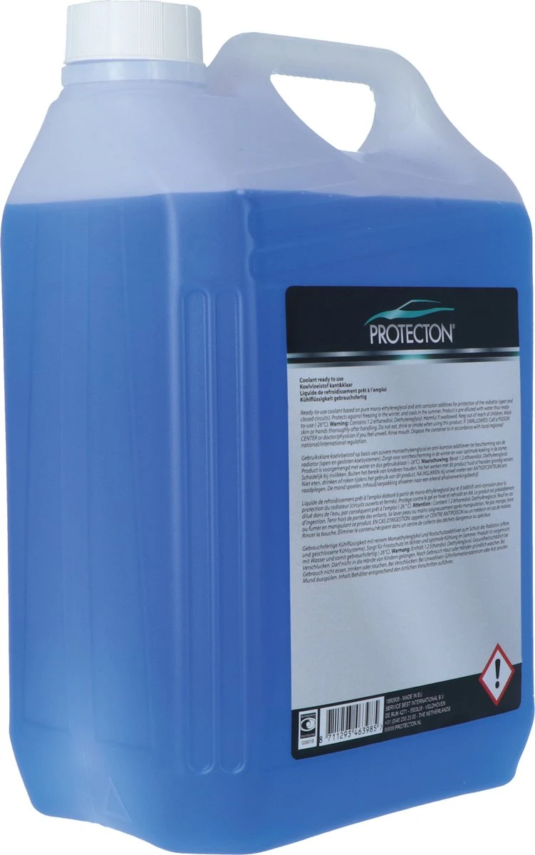 Protecton Koelvloeistof Auto Blauw | 5 Liter | Beschermt Tegen Corrosie En Vorst | Kant En Klaar 7 Protecton Koelvloeistof Auto Blauw | 5 Liter | Beschermt Tegen Corrosie En Vorst | Kant En Klaar - Afbeelding 5