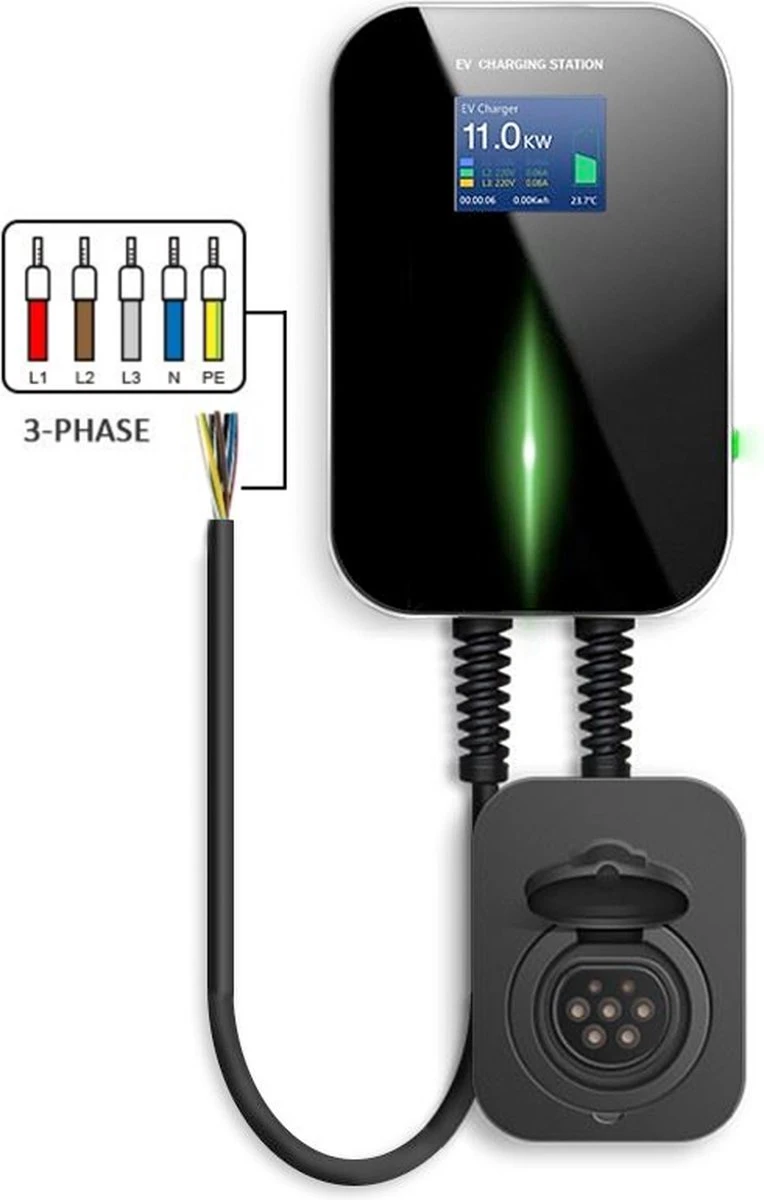 Besen Wallbox - 16A | 11 KW - 3 Fase - Type 2 Socket 4 Besen Wallbox - 16A | 11 KW - 3 Fase - Type 2 Socket - Afbeelding 2