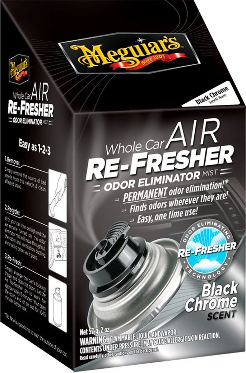 Meguiars Air Refresher Black Chrome Scent - 59ml 8 Meguiars Air Refresher Black Chrome Scent - 59ml - Afbeelding 6