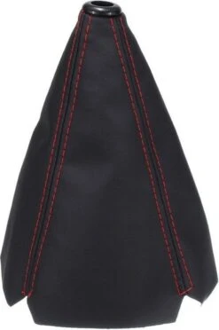 Universele Lederen Schakelpook - Versnellingspook - Cover Pookknop - 16 MM - Zwart/Rood