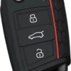 Merkloos Siliconen Sleutelcover Sport - Zwart Sleutelhoesje Voor Volkswagen Polo / Golf / 2014 - 2021 / Seat Leon / Seat Ibiza / Golf GTI / Golf R / Golf 7 / Skoda - Sleutel Hoesje Keycover - Volkswagen Auto Accessoires -Auto-Onderdelenwinkel 816x1200 5