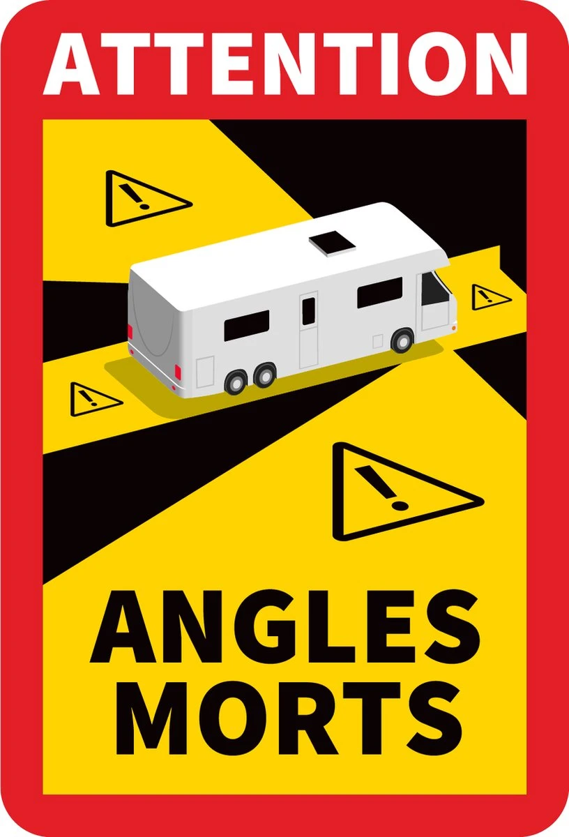Dode Hoek Sticker - Frankrijk - Camper | Angles Morts | Voordelset Van 3 Stuks 4 Dode Hoek Sticker - Frankrijk - Camper | Angles Morts | Voordelset Van 3 Stuks - Afbeelding 2