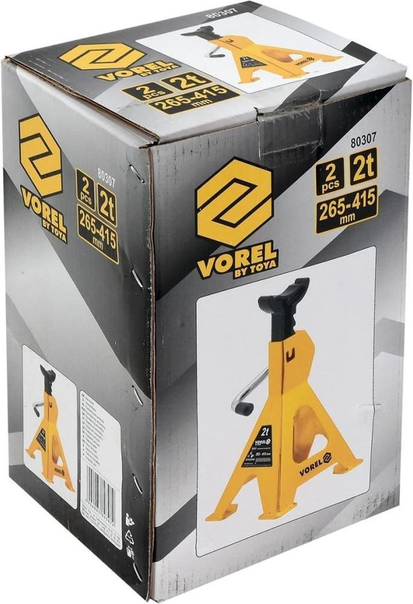VOREL Assteunen- 2 Stuks - Capaciteit 2 Ton 7 VOREL Assteunen- 2 Stuks - Capaciteit 2 Ton - Afbeelding 5