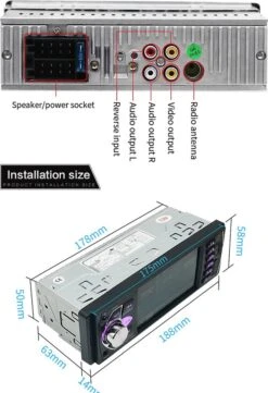 TechU™ T42 Autoradio 1 Din 4.1 Inch + Afstandsbediening En Stuurwiel Bediening – Bluetooth – USB – AUX – SD – FM Radio – Handsfree Bellen – Autoradio Met Scherm – Stembediening -Auto-Onderdelenwinkel 822x1200 3