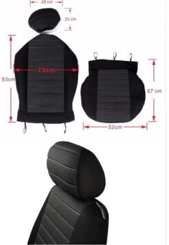 Merkloos Stoelhoes Auto - Universele Autostoelhoezen - Bestuurder/Bijrijder Stoelhoes (Geen Achterbank) - Stijlvol - Zwart/Rood -Auto-Onderdelenwinkel 828x1200 4