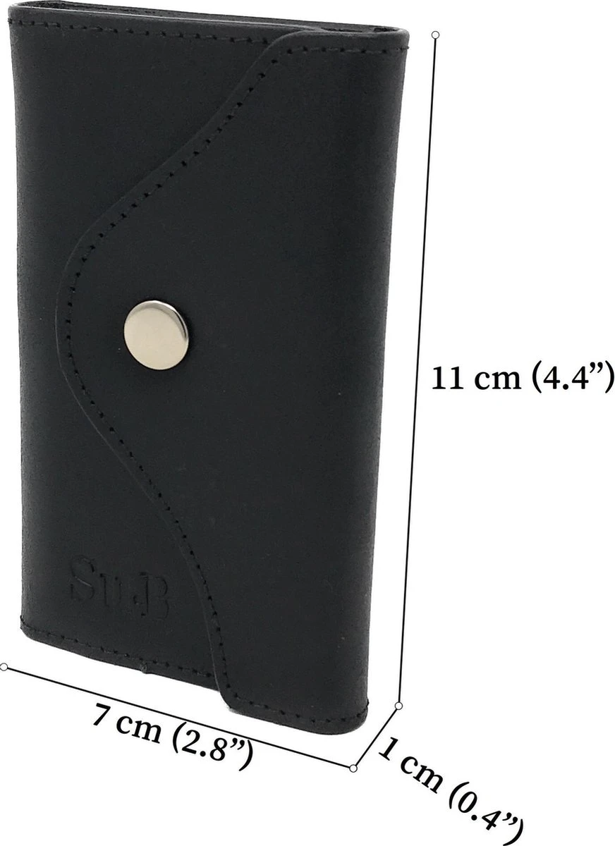 Su.B.dgn - Leren Sleuteletui - Sleutelmapje - Met Pasjeshouder En Ritsvakje Voor Muntgeld - Zwart 8 Su.B.dgn - Leren Sleuteletui - Sleutelmapje - Met Pasjeshouder En Ritsvakje Voor Muntgeld - Zwart - Afbeelding 6