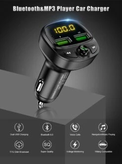 ISHIVA Premium Bluetooth FM Transmitter - 2x Fast Charger 3.4A USB Poort - Capaciteit Tot 64GB SD Kaart Of USB - Aluminiumlegering - Autolader - Carkit - Autoradio - Fm Transmitter Bluetooth Auto - Fm Transmitter Iphone - Fm Transmitter Auto -Auto-Onderdelenwinkel 893x1200 4