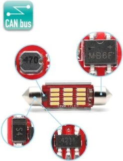 Merkloos C5W 36mm ( Set 2 Stuks ) 12V 12 LED CANbus Geschikt Foutloos 4014 SMD 1100 Lumen -Auto-Onderdelenwinkel 914x1200 2