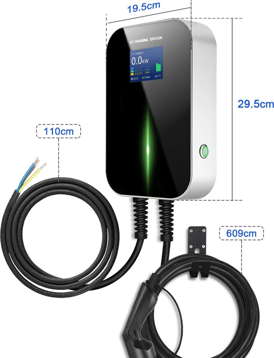 BESEN 11 Kw Wallbox EV Charger | Fase 3 - 16A | 6 Meter Laadkabel Type 2 | Smartcharge Laadpaal | APP - Bluetooth - IOS - Android 7 BESEN 11 Kw Wallbox EV Charger | Fase 3 - 16A | 6 Meter Laadkabel Type 2 | Smartcharge Laadpaal | APP - Bluetooth - IOS - Android - Afbeelding 5