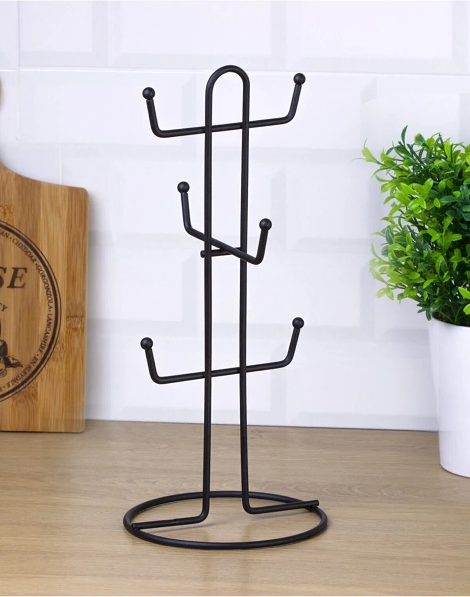 Merkloos Mokkenboom - Mokkenrek - Kopjeshouder - Mokkenhouder - Mokkenrek Staand - Mokkenboom Zwart 4 Merkloos Mokkenboom - Mokkenrek - Kopjeshouder - Mokkenhouder - Mokkenrek Staand - Mokkenboom Zwart - Afbeelding 2