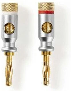 Nedis Banaanstekker - Recht - Male - Verguld - Schroef - Diameter Kabelinvoer: 7.0 Mm - Zink Legering - Zilver - 2 Stuks - Doos -Auto-Onderdelenwinkel 945x1200 3