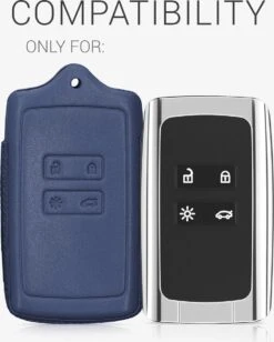 Kwmobile Autosleutelhoes Voor Renault 4-knops Smartkey Autosleutel (alleen Keyless Go) - Hoesje Voor Autosleutel In Donkerblauw - Leren Hoes -Auto-Onderdelenwinkel 963x1200 1