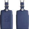 Kwmobile Autosleutelhoes Voor Renault 4-knops Smartkey Autosleutel (alleen Keyless Go) - Hoesje Voor Autosleutel In Donkerblauw - Leren Hoes